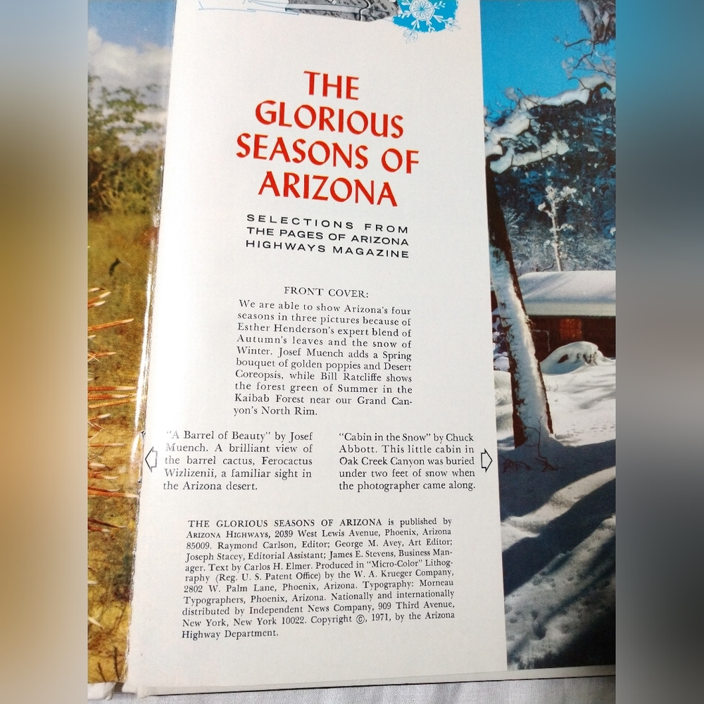 Arizona Highways Presents The Glorious Seasons of Arizona Hardcover Book 1971 - Picture 4 of 8